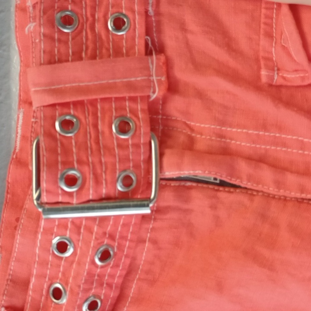 Pete & Greta Unisex Linen Utility Style With Belt Mini Skirt Size 6 - Picture 4 of 10
